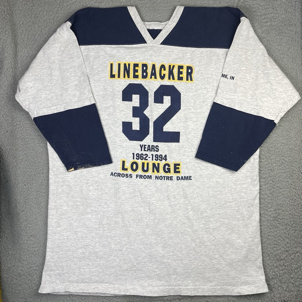 Vintage Linebacker Lounge Notre Dame Football Shirt